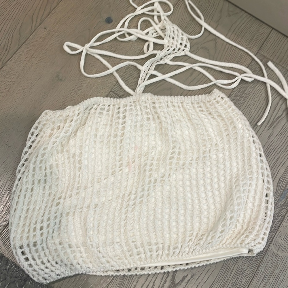 I.AM.GIA crochet  mesh choker  top